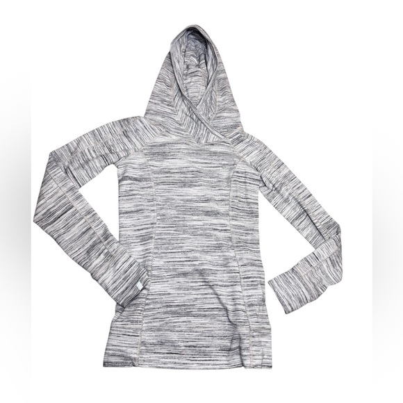 Lululemon Think Fast Hoodie size 2 Space Dye Camo White Multi Silver Spoon - Picture 2 of 11